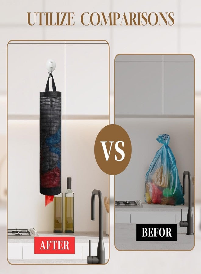 Gaahkai 8PCS Door Hanging Plastic Bag Holder, Mesh Shopping Grocery Bag Dispenser for Plastic Trash Bags - Image 4